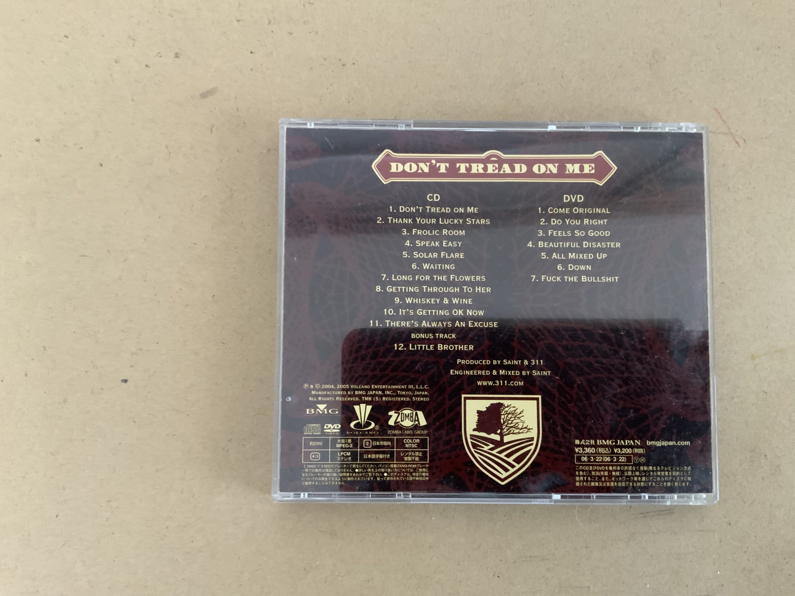 311 Don't Tread on Me ライブDVD付き